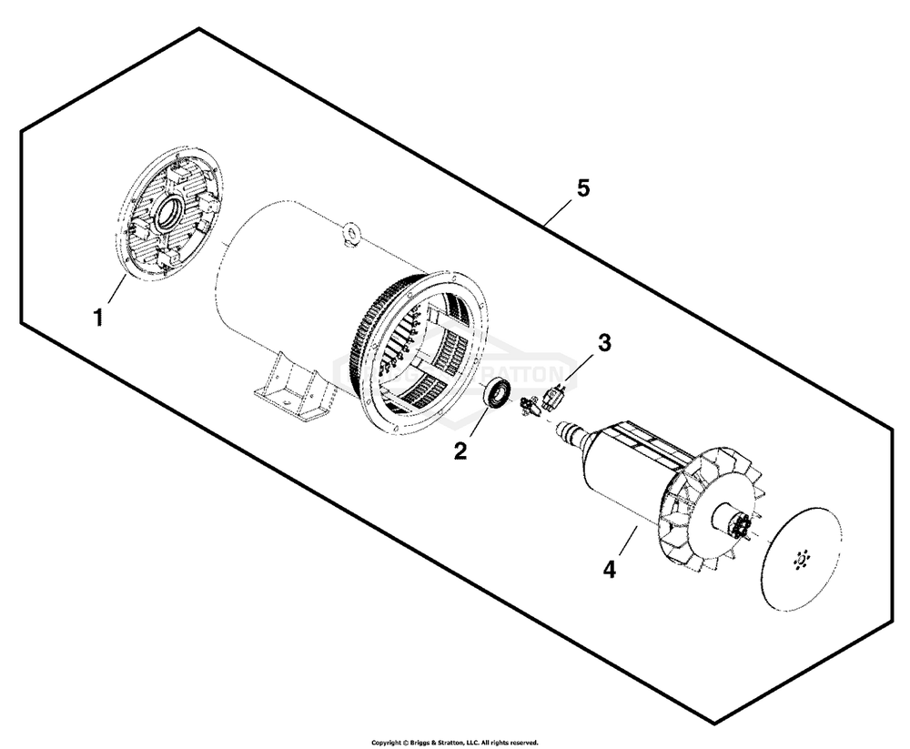 Alternator Group Diagram and Parts List for 076180-04  Briggs and Stratton Generator